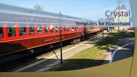  Presentation with railroad - Slide deck with conway-scenic-railroad-conway-nh background and a light blue colored foreground