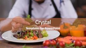  Presentation with cook chef - PPT theme consisting of cook chef decorating garnishing prepared background and a red colored foreground