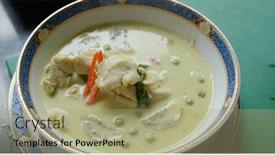  Presentation with curry - Slides having cook-green-curry-and-pour background and a mint green colored foreground