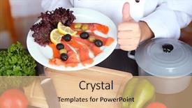  Presentation with black wedding holding hands - PPT theme having cook hands holding dish at workplace background and a lemonade colored foreground