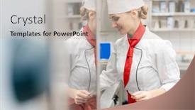  Presentation with commercial - Colorful PPT layouts enhanced with cook-in-large-commercial-kitchen backdrop and a soft green colored foreground