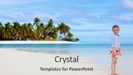  Presentation with summer - PPT layouts with cook islands - adorable little girl at beach background and a  colored foreground