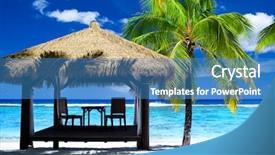  Presentation with palm tree - Cool new presentation with cook islands - tropical gazebo with chairs backdrop and a teal colored foreground