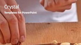  Presentation with chocolate nuts - Presentation enhanced with cook preparing nuts dark chocolate bar adding nuts fruits on dark chocolate bar background and a red colored foreground