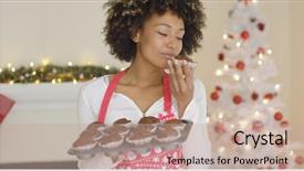  Presentation with free christmas - Presentation having cook sampling a fresh christmas background and a coral colored foreground