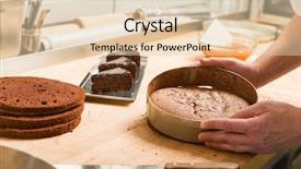  Presentation with boundary layer - Slide deck having cook taking out layer cake background and a lemonade colored foreground