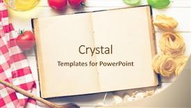 Presentation with recipe - Colorful PPT layouts enhanced with blank recipe book and fresh ingredients backdrop and a cream colored foreground