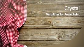  Presentation with checkered tablecloth - Beautiful presentation theme featuring red checkered tablecloth on wooden table backdrop and a coral colored foreground