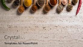  Presentation with cookbook - Slide set featuring cookbook-and-various-spices-background background and a mint green colored foreground