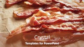  Presentation with parchment - Slide deck enhanced with cooked bacon rashers on parchment closeup background and a tawny brown colored foreground