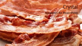  Presentation with bacon - Slide set featuring cooked bacon rashers on plate background and a red colored foreground