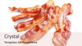  Presentation with bacon - Amazing PPT layouts having cooked bacon rashers on white backdrop and a lemonade colored foreground