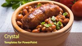 Presentation with kidney - Slides with cooked brown kidney beans stew background and a tawny brown colored foreground