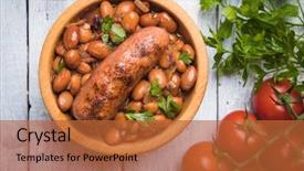  Presentation with kidney - Slides consisting of cooked brown kidney beans stew background and a red colored foreground