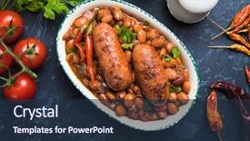  Presentation with kidney - Audience pleasing PPT layouts consisting of cooked brown kidney beans stew backdrop and a tawny brown colored foreground