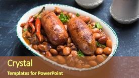  Presentation with kidney - Colorful theme enhanced with cooked brown kidney beans stew backdrop and a red colored foreground