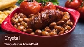  Presentation with kidney - Beautiful theme featuring cooked brown kidney beans stew backdrop and a tawny brown colored foreground