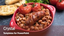  Presentation with kidney - PPT layouts featuring cooked brown kidney beans stew background and a tawny brown colored foreground