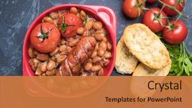  Presentation with kidney - Presentation design consisting of cooked brown kidney beans stew background and a gold colored foreground
