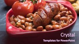  Presentation with kidney - Cool new slides with cooked brown kidney beans stew backdrop and a wine colored foreground