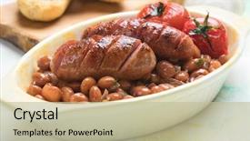  Presentation with kidney - Presentation design featuring cooked brown kidney beans stew background and a mint green colored foreground