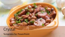  Presentation with kidney - Colorful PPT theme enhanced with cooked brown kidney beans stew backdrop and a red colored foreground