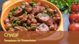  Presentation with kidney - Beautiful presentation design featuring cooked brown kidney beans stew backdrop and a tawny brown colored foreground