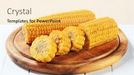  Presentation with corn cob - Presentation design consisting of cooked corn on the cob background and a yellow colored foreground