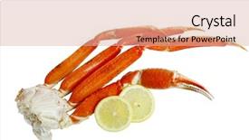  Presentation with crab - Cool new PPT layouts with cooked crab cluster isolated backdrop and a lemonade colored foreground