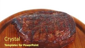  Presentation with wood - Slide deck featuring cooked-cutler-on-wood-platter background and a tawny brown colored foreground