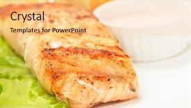  Presentation with salmon grilled fish salmon grilled - Cool new slides with cooked fish - grilled salmon on white plate backdrop and a  colored foreground