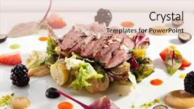  Presentation with mexican food delicious taco shells - Slide deck having cooked food - delicious duck magret background and a lemonade colored foreground