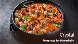  Presentation with shell - Beautiful theme featuring cooked-japanese-carpet-shell backdrop and a tawny brown colored foreground