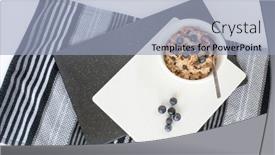  Presentation with blueberries - PPT theme consisting of cooked-oatmeal-with-blueberries background and a light blue colored foreground