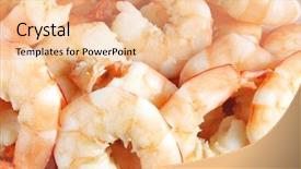  Presentation with cooked brown crab or edible - Slides consisting of cooked prawns displayed as a whole background background and a lemonade colored foreground