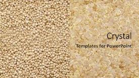  Presentation with quinoa - Cool new PPT theme with bright living room with ottoman and wall bars 3d render backdrop and a light gray colored foreground