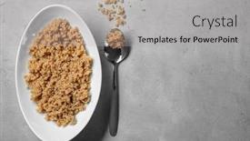  Presentation with quinoa - PPT theme with cooked quinoa on grey background background and a light gray colored foreground