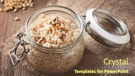  Presentation with quinoa - Slide set enhanced with cooked quinoa with walnuts background and a tawny brown colored foreground