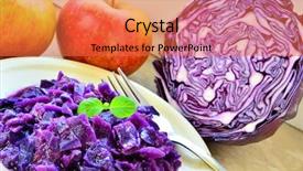  Presentation with red wedding carnations - Theme featuring cooked red cabbage background and a red colored foreground