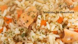  Presentation with rice - Amazing presentation theme having cooked rice as background texture backdrop and a yellow colored foreground