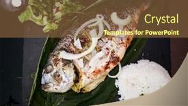  Presentation with lemon - Amazing slide set having cooked-rice-with-vegetables-fish backdrop and a tawny brown colored foreground