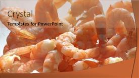  Presentation with shrimps - Audience pleasing presentation consisting of cooked unshelled tiger shrimps close backdrop and a coral colored foreground
