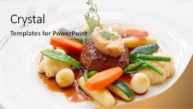  Presentation with bone marrow - Slide set with cooked vegetables and bone marrow background and a white colored foreground