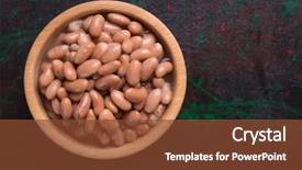  Presentation with kidney - Theme having cooked white kidney beans ready background and a tawny brown colored foreground