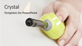  Presentation with growing micro greens isolated - Colorful theme enhanced with cooker lighter isolated on white backdrop and a lemonade colored foreground