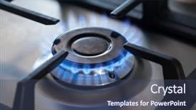  Presentation with frame of fire and burning - Slides consisting of cooker with burning fire propane background and a ocean colored foreground