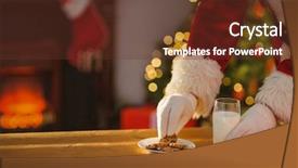  Presentation with cookie - Presentation theme having cookie and glass of milk background and a tawny brown colored foreground