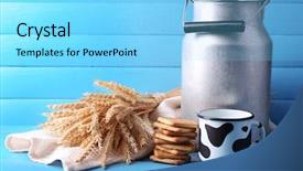  Presentation with beverage soya milk - Amazing PPT layouts having cookie and sheaf on color backdrop and a  colored foreground