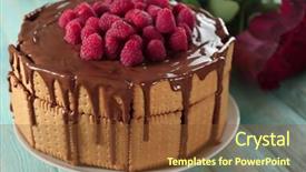  Presentation with cookie run - Cool new PPT layouts with cookie cake with melted chocolate backdrop and a  colored foreground