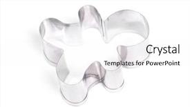  Presentation with cookie - Slide set having cookie cutter isolated on white background and a white colored foreground